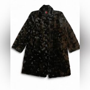 Gallery Women's Black Fur Coat Size Medium M Outerwear Winter Evening Luxury